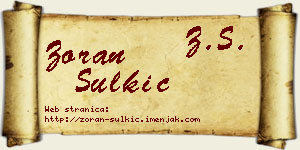 Zoran Šulkić vizit kartica